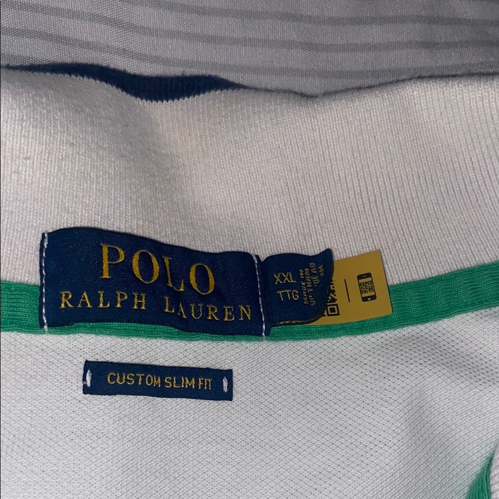 Polo by Ralph Lauren White and Green Men's Shirt